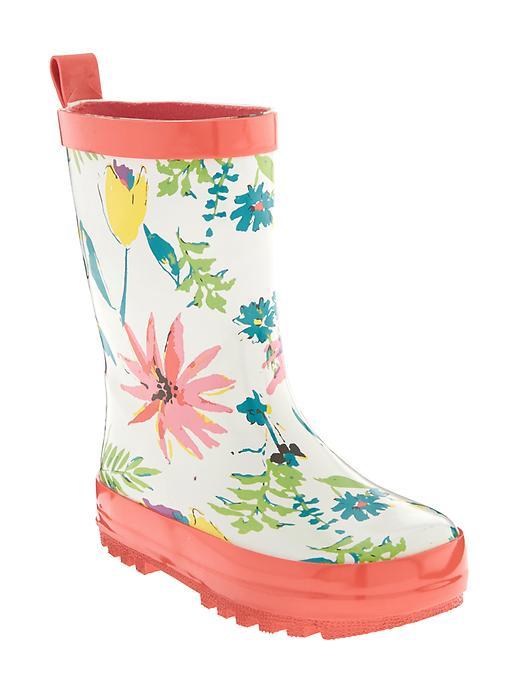 Old Navy Patterned Rain Boots - Multifloral