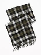 Old Navy Mens Patterned Flannel Scarf For Men White/green Plaid Size One Size