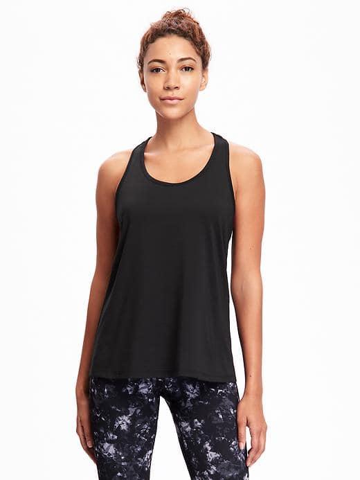 Old Navy Go Dry Hi Lo Racerback Tank For Women - Black