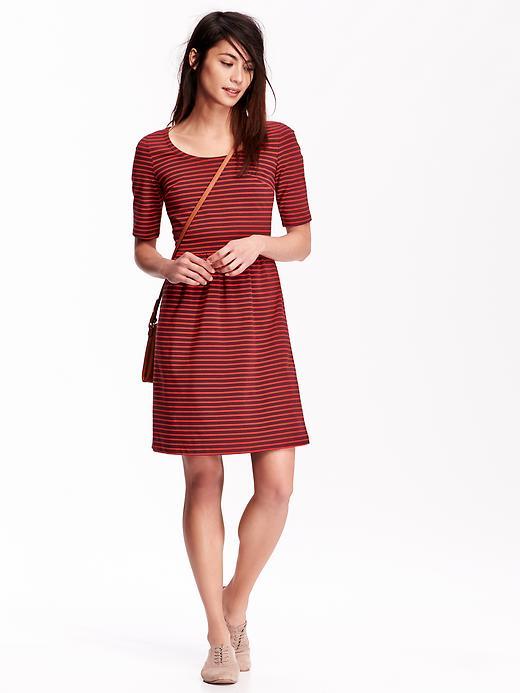 Old Navy Womens Fit &amp; Flare Dresses Size L Tall - Red Stripe
