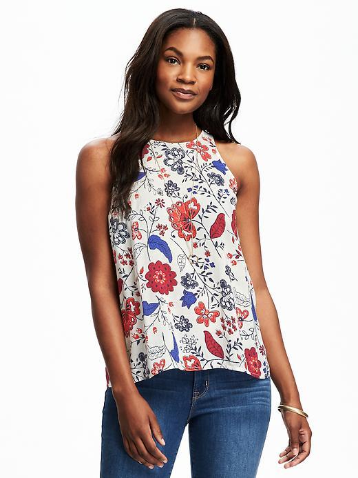 Old Navy High Neck Swing Tank For Women - White