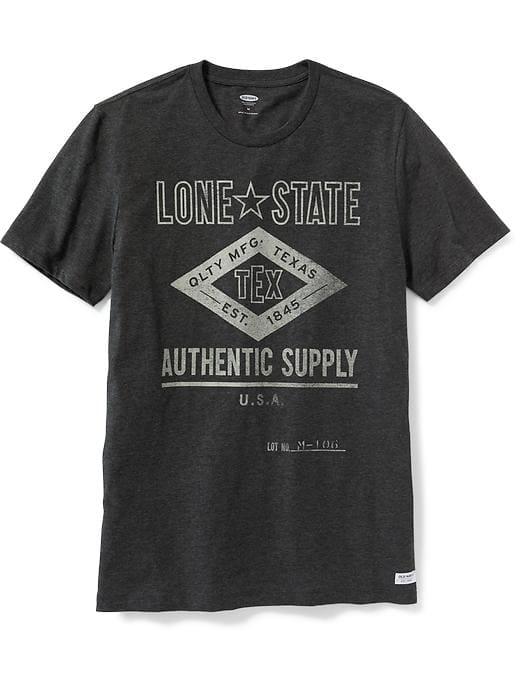 Old Navy Mens Texas-graphic Tee For Men Black Jack 2 Size M