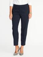 Old Navy Womens Mid-rise Fitted Harper Pants For Women Navy Stripe Size 8