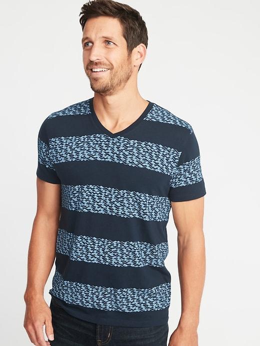 Old Navy Mens Soft-washed Printed Perfect-fit V-neck Tee For Men Movin'; Mountains Size Xs