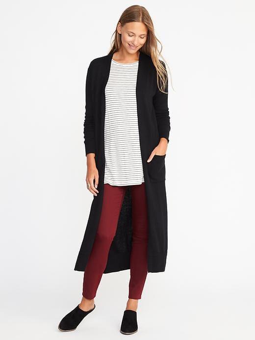 Old Navy Womens Open-front Extra-long Sweater For Women Blackjack Size Xs