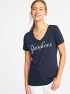 Old Navy Womens Mlb Team Graphic V-neck Tee For Women N.y. Yankees Size S
