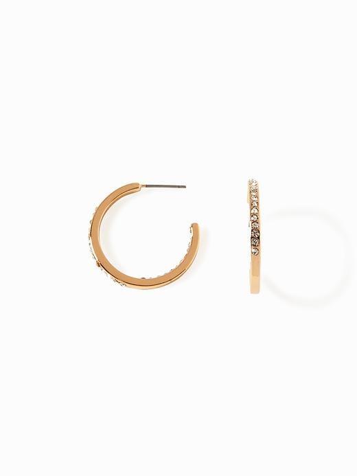 Old Navy Pav Hoop Earrings For Women - Gold