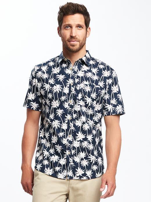 Old Navy Regular Fit Soft Washed Getaway Shirt For Men - Sea Salt