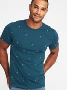 Old Navy Mens Soft-washed Printed Crew-neck Tee For Men Botanical Green Size S