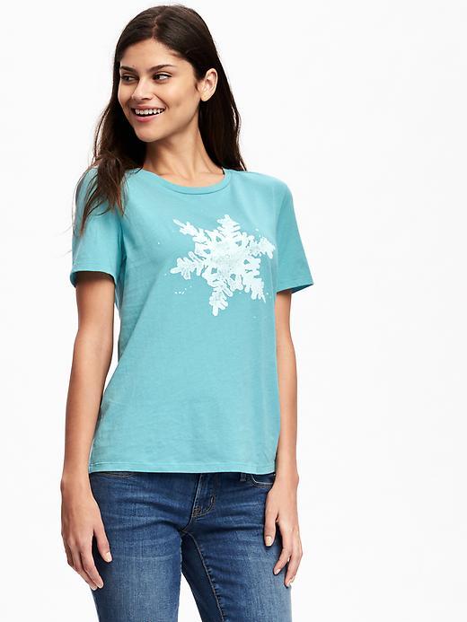 Old Navy Relaxed Graphic Tee For Women - Warmer Waters