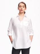 Old Navy Classic White Popover Tunic For Women - Bright White