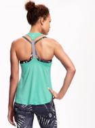 Old Navy Go Dry T Strap Tank For Women - Tropical Plunge