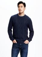 Old Navy Cable Knit Sweater For Men - Ink Blue Heather
