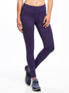 Old Navy Go Warm Mid Rise Reflective Running Tights For Women - Purple Rain