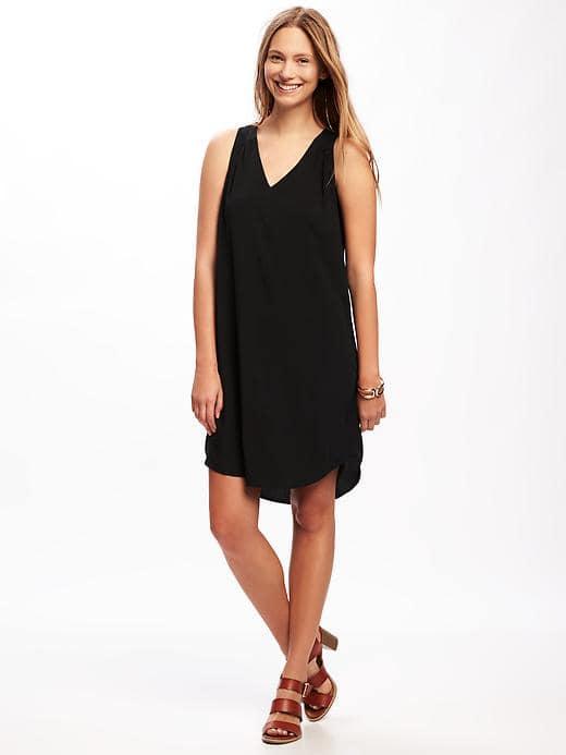Old Navy Sleeveless Cutout Back Shift Dress For Women - Black