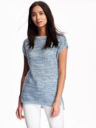 Old Navy Textured Tunic Sweater For Women - Blue Marl