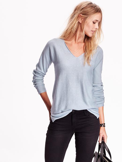 Old Navy Long Sleeve Knit Tunic Sweater Size L Tall - Cloudy Sky