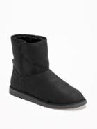Old Navy Sueded Sherpa Lined Boots For Women - Blackjack