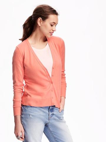 Old Navy Vneck Cardigan For Women - Tangy Grapefruit Poly