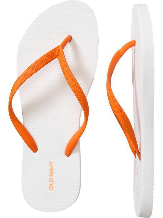 Old Navy Womens Classic Flip Flops Size 6 - Orange/white