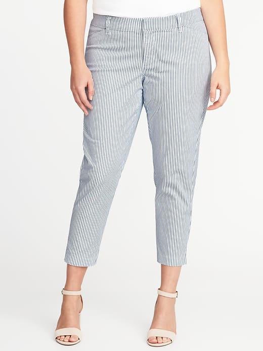 Old Navy Womens Smooth & Slim Plus-size Pixie Chinos Railroad Stripe Size 16