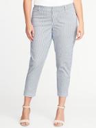 Old Navy Womens Smooth & Slim Plus-size Pixie Chinos Railroad Stripe Size 16