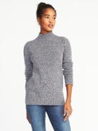 Old Navy Womens Marled Mock-neck Sweater For Women Blue Marl Size Xs