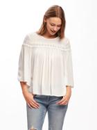 Old Navy Womens Crinkle-gauze Swing Blouse For Women Whipped Cream Size L