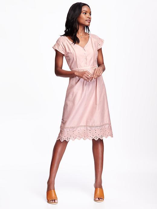 Old Navy Woven Cutwork Midi Dress - Blushin Up