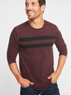 Old Navy Mens Slub-knit Chest-stripe Tee For Men Clove Size Xxxl