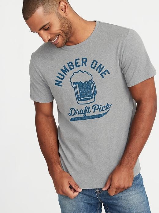 Old Navy Mens Graphic Soft-washed Tee For Men Number One Draft Pick Size S