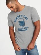 Old Navy Mens Graphic Soft-washed Tee For Men Number One Draft Pick Size S