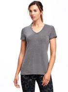 Old Navy Womens Ultra-light V-neck Performance Tee For Women Carbon Size S