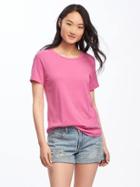 Old Navy Everywear Relaxed Crew Neck Tee For Women - Raspberry Surprise