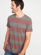 Old Navy Mens Soft-washed Perfect-fit Striped Tee For Men Heather Gray Size Xs