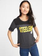 Old Navy Womens Nfl Team Sleeve-stripe Tee For Women Steelers Size L