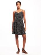 Old Navy Fit & Flare Cami Dress For Women - Black Geo