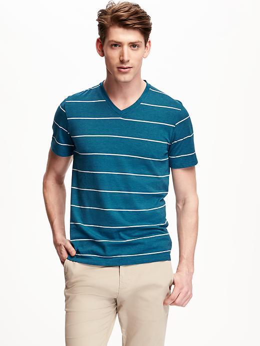 Old Navy V Neck Jersey Tee For Men - Blue Monaco