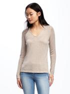 Old Navy Classic V Neck Sweater For Women - Palomino