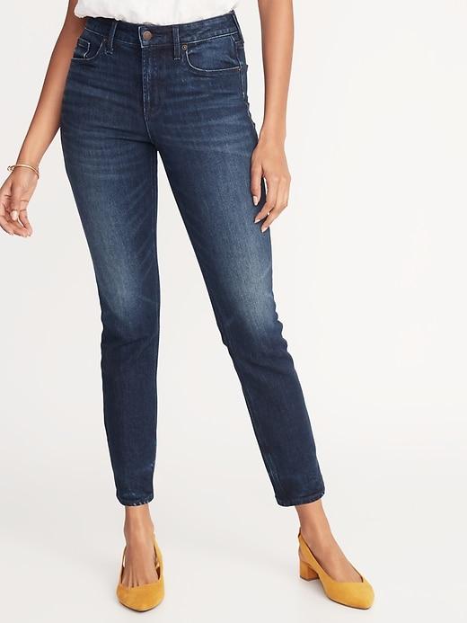 High-rise Secret-slim Pockets Power Straight Ankle Jeans For Women