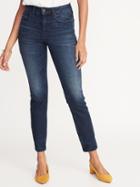 High-rise Secret-slim Pockets Power Straight Ankle Jeans For Women