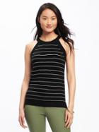 Old Navy Relaxed Sweater Tank For Women - Black Stripe Top
