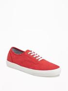 Old Navy Canvas Lace Up Sneakers For Men - Brick Of Time