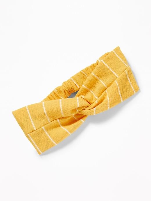 Old Navy Womens Twisted Jersey Headwrap For Women Lemon Drop Stripe Size One Size