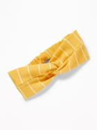 Old Navy Womens Twisted Jersey Headwrap For Women Lemon Drop Stripe Size One Size