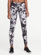 Old Navy Womens Mid-rise Floral-print Compression Leggings For Women Neutral Floral Size L