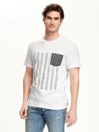 Old Navy Printed Pocket Tee For Men - Bright White