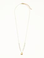 Old Navy Beaded Pendant Disk Necklace For Women - Gold