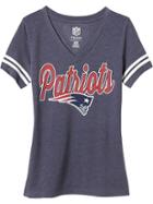 Old Navy Womens Nfl Sleeve Stripe Tee Size L - Patriots