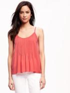 Old Navy Pintuck Swing Tank For Women - Coral Tropics